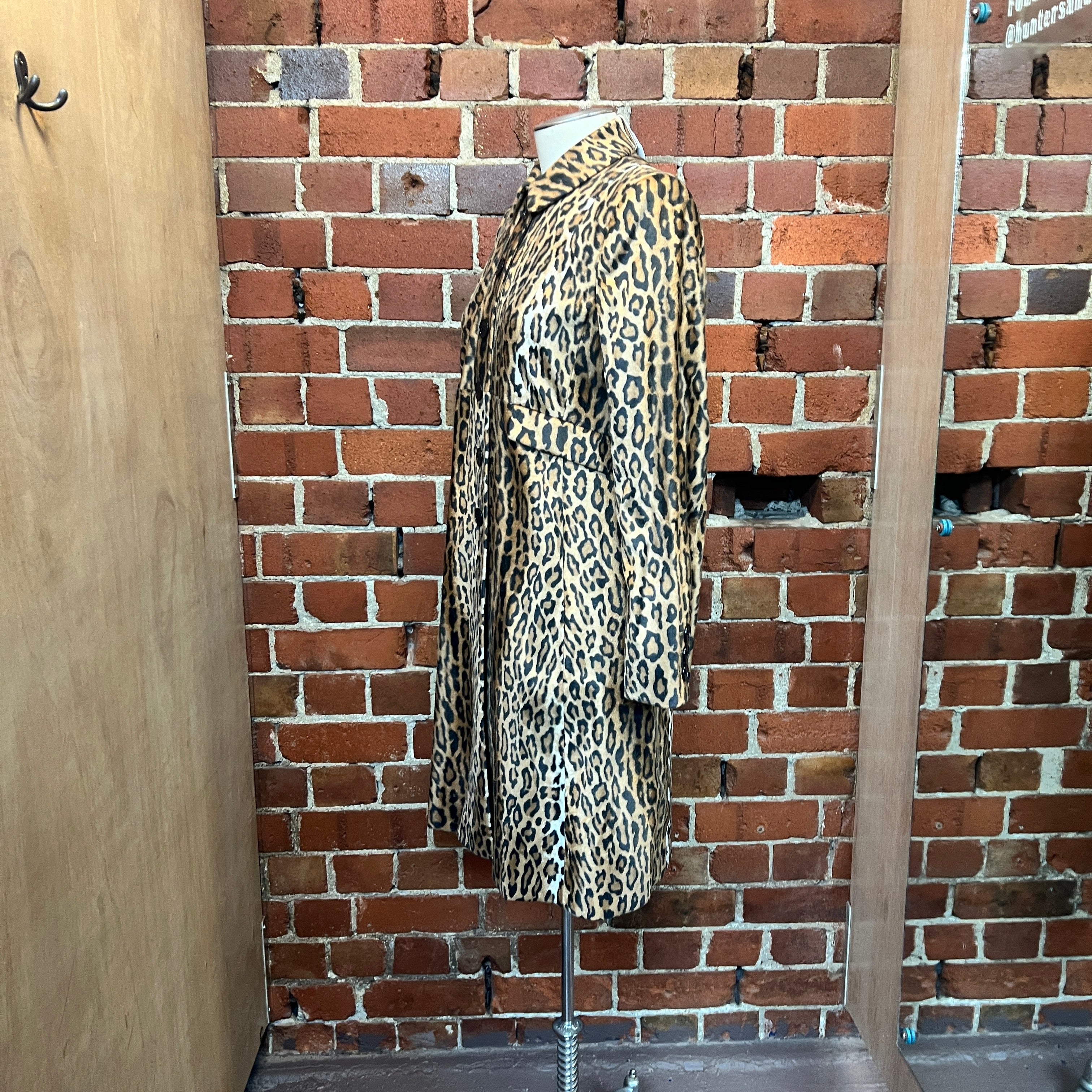 MOSCHINO 1990'S leopard faux fur coat