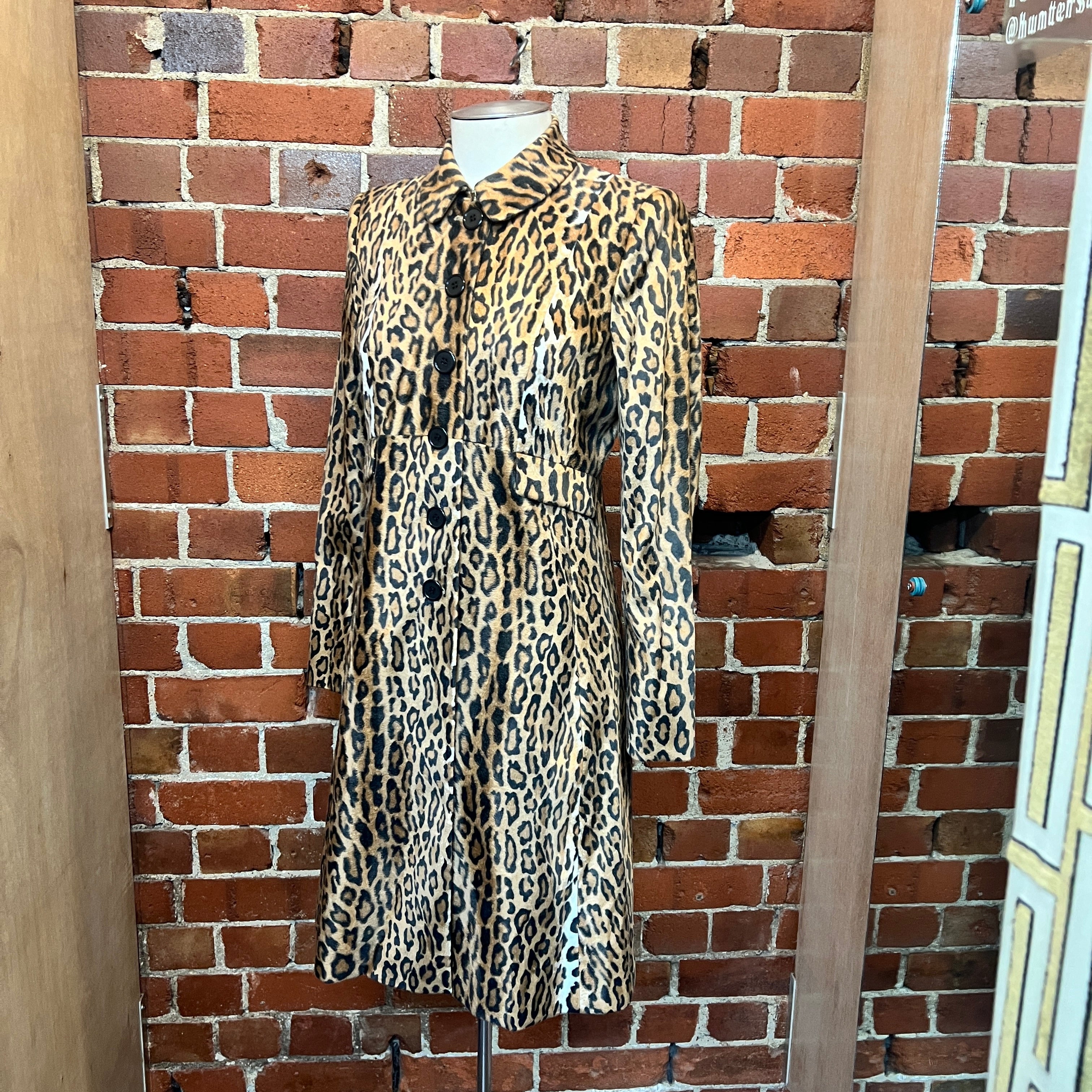 MOSCHINO 1990'S leopard faux fur coat