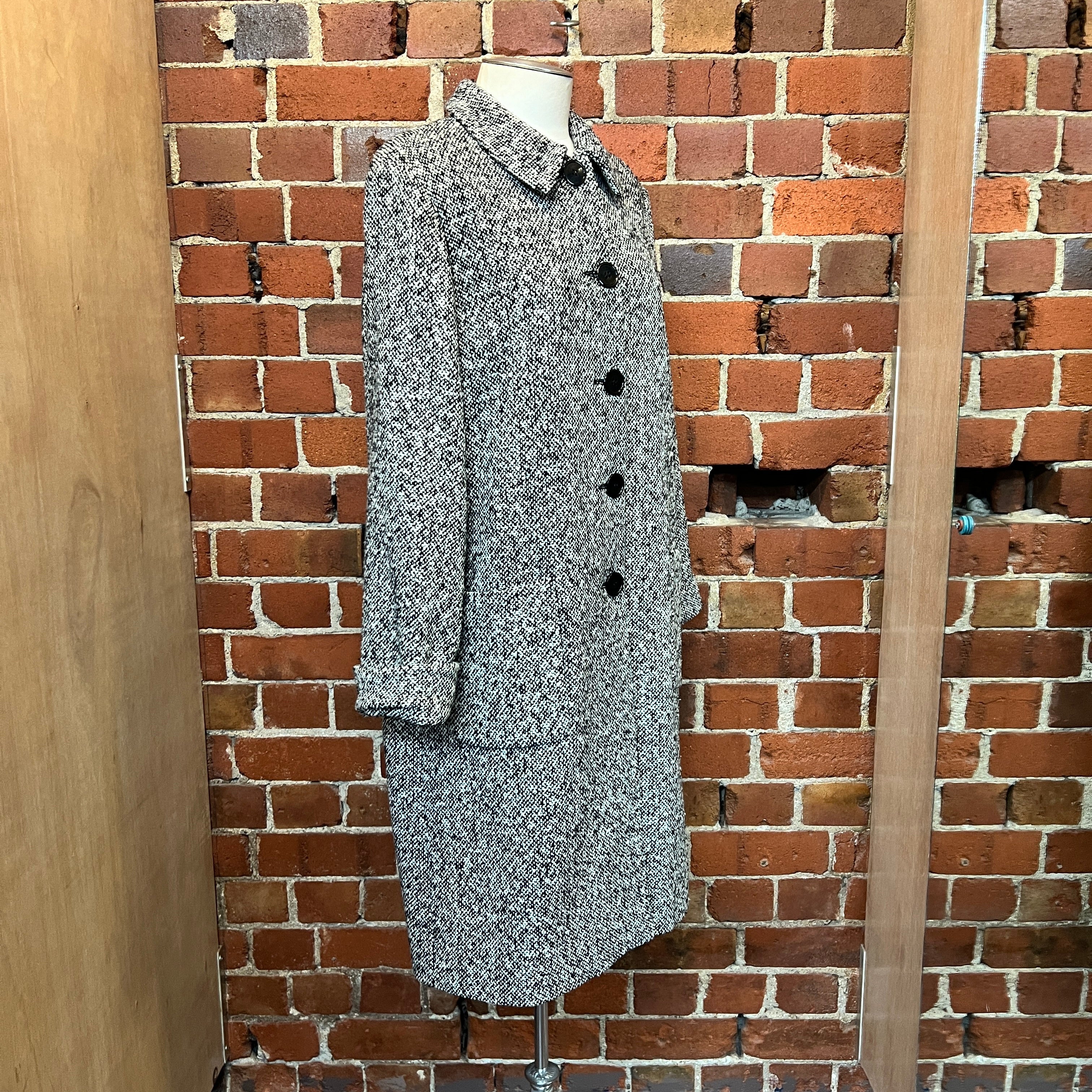 MOSCHINO 1990's woven wool coat