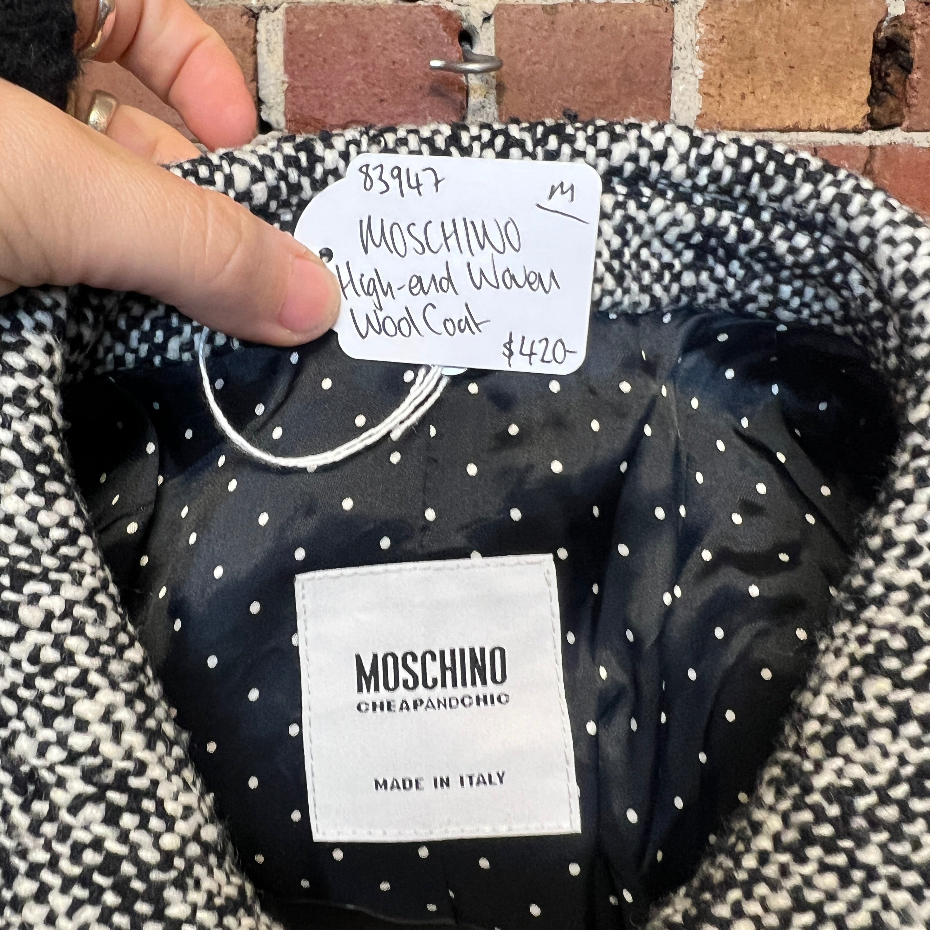 MOSCHINO 1990's woven wool coat