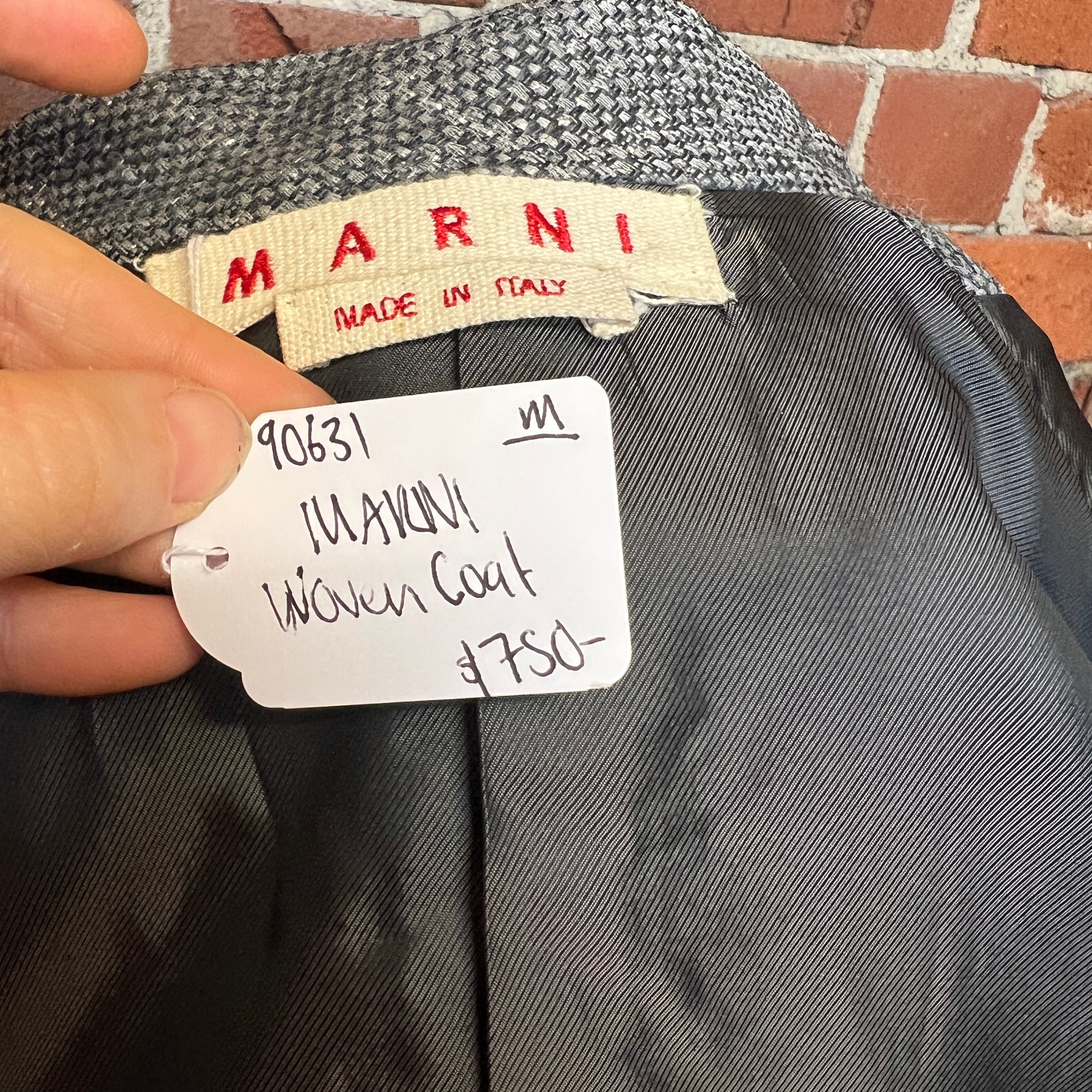 MARNI woven wool and linen coat