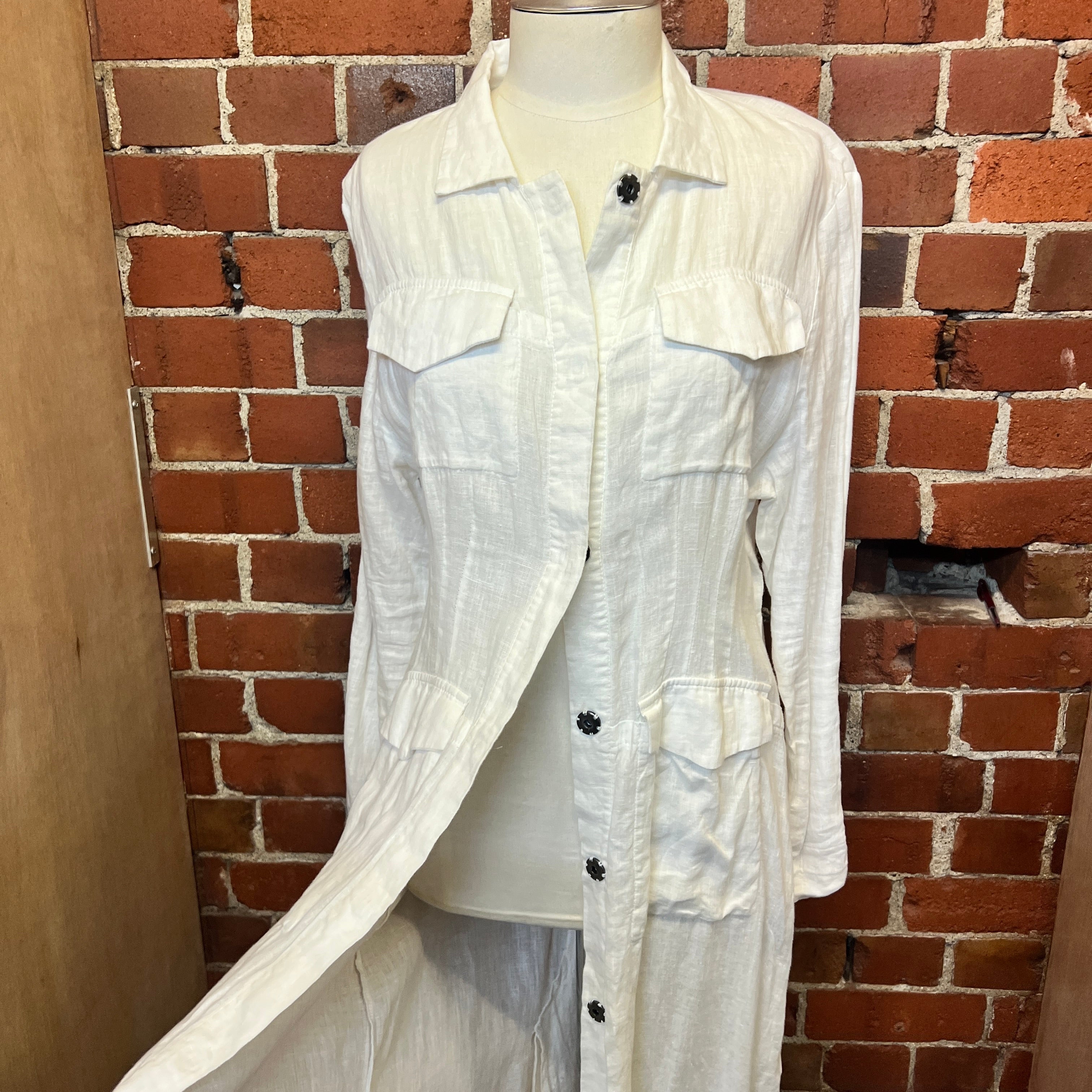 PARIS GEORGIA  maxi linen jacket