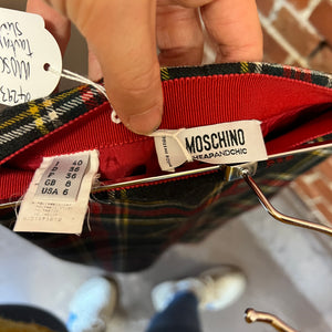 MOSCHINO tartan wool skirt