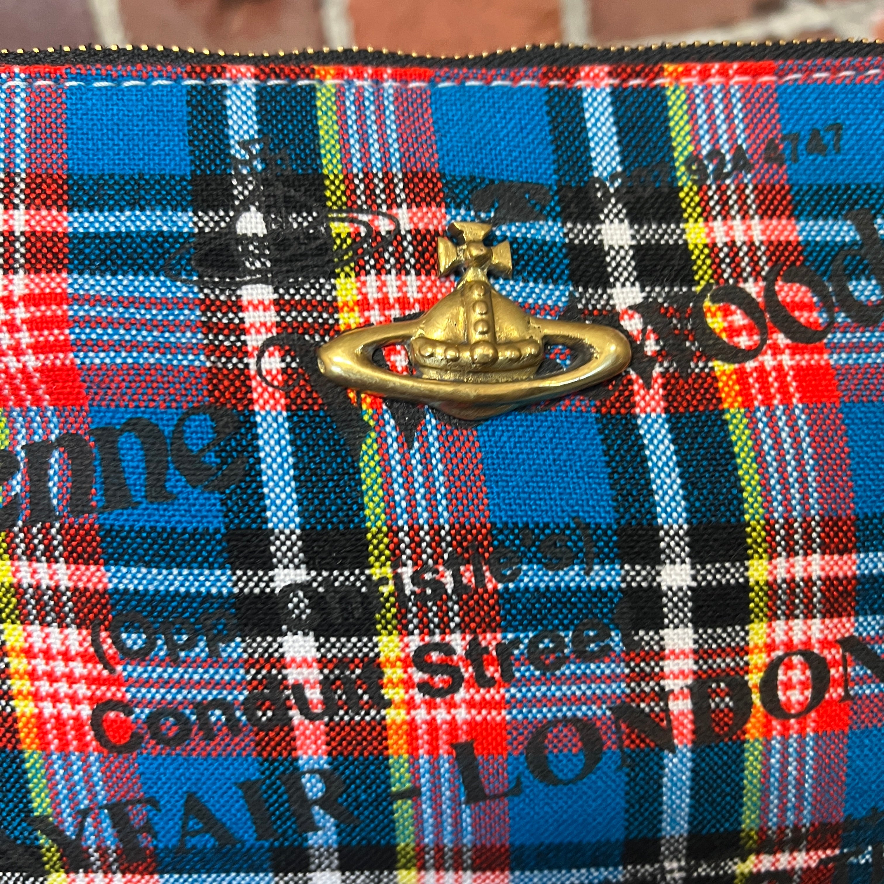 Vivienne westwood tartan online clutch