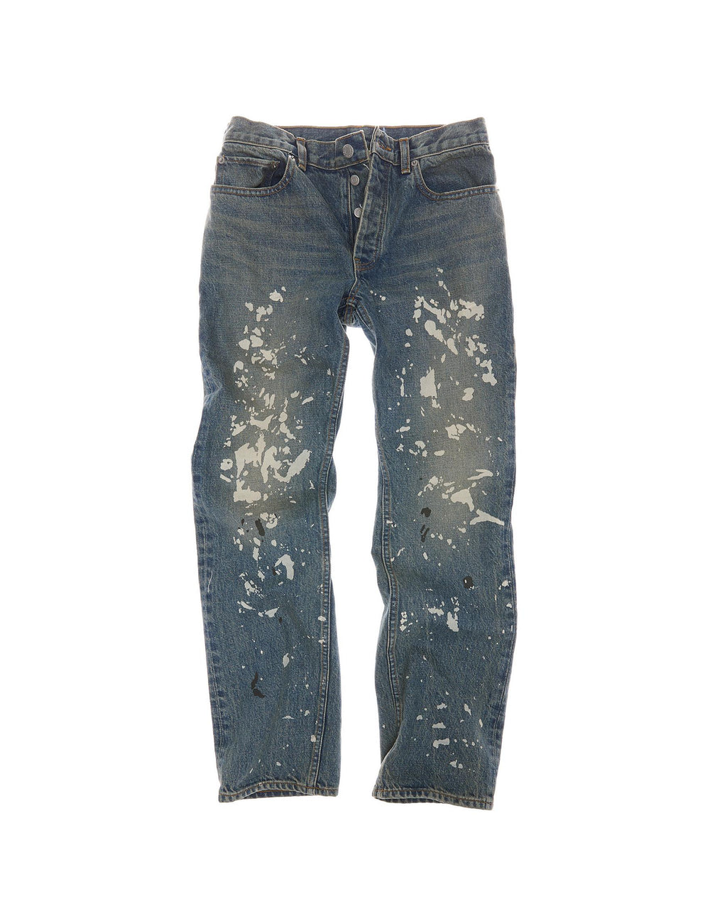 HELMUT LANG MENS STRAIGHT LEG JEAN WITH PAINT SPLATTER DETAILING