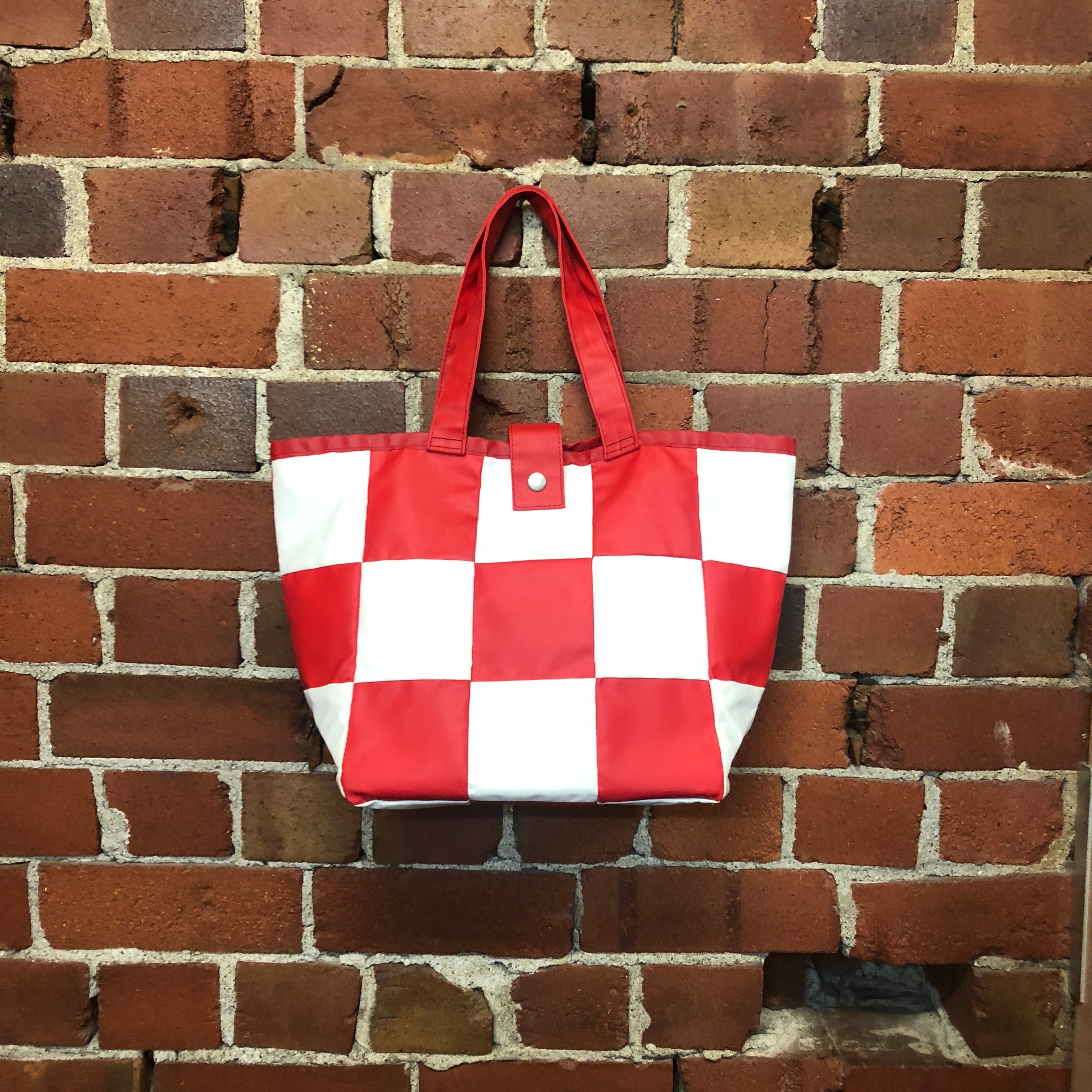 COMME DES GARCONS checked vinyl shopper bag