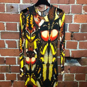 GAULTIER BUTTERFLY WING PRINT SEXY DRESS
