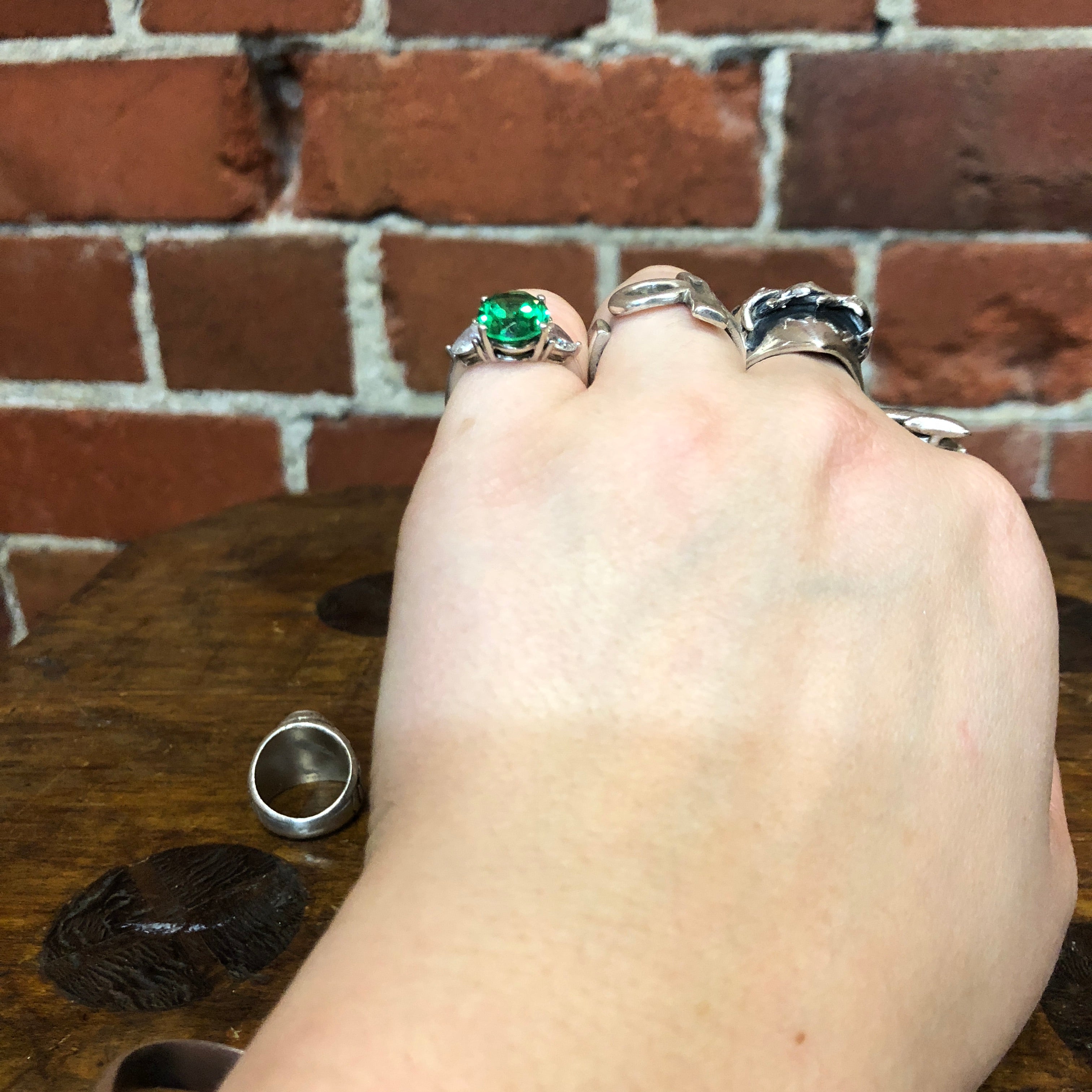 Sterling silver and Peridot stone ring