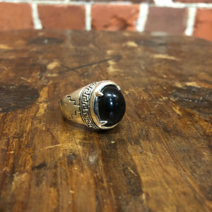 HUGE sterling silver and black stone ring