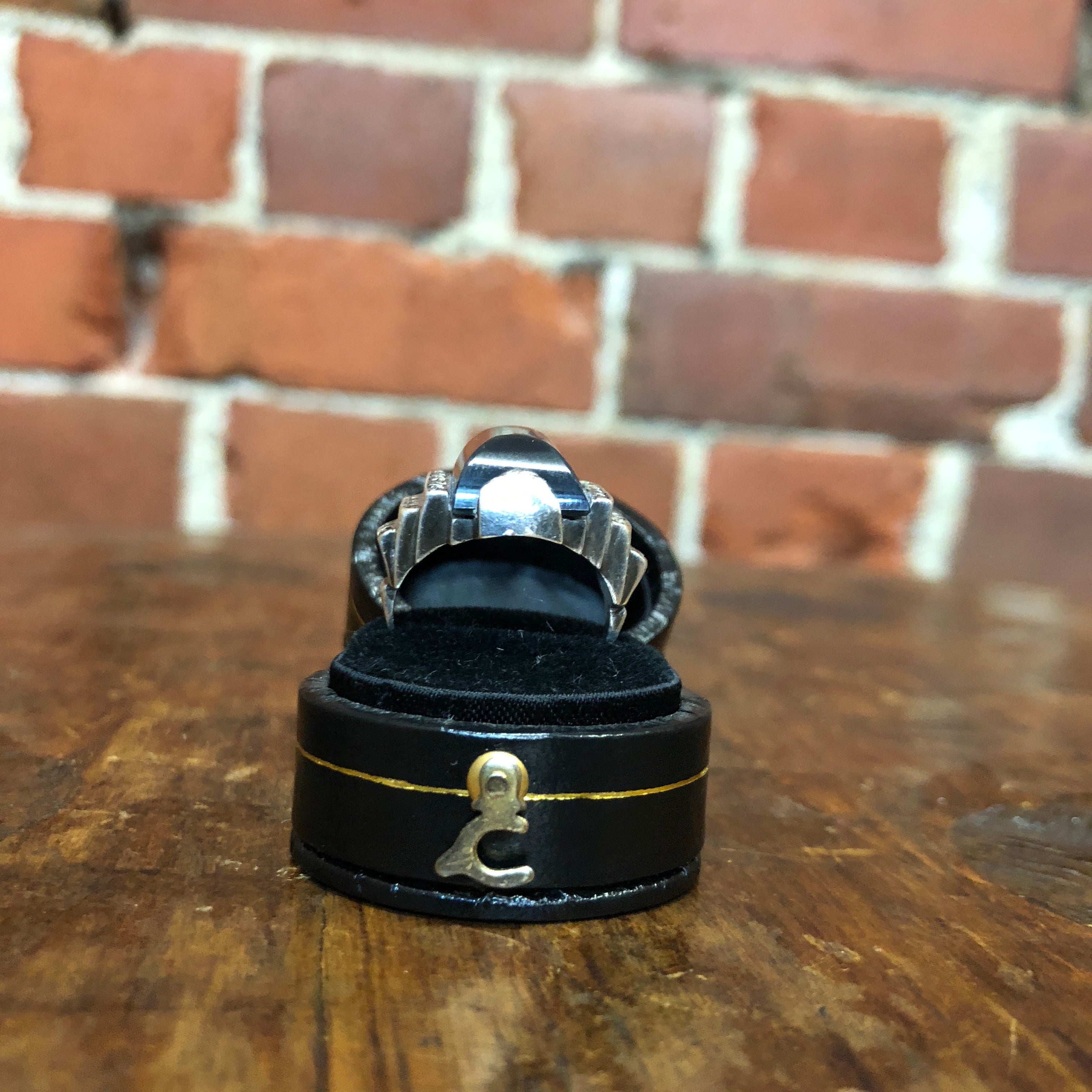 Genuine 1920s art deco onyx ring