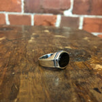 1970s onyx and sterling silver ring