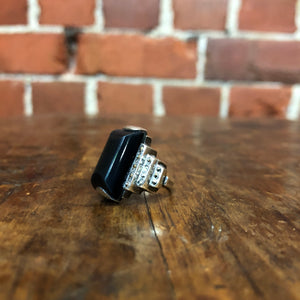 Genuine 1920s art deco onyx ring