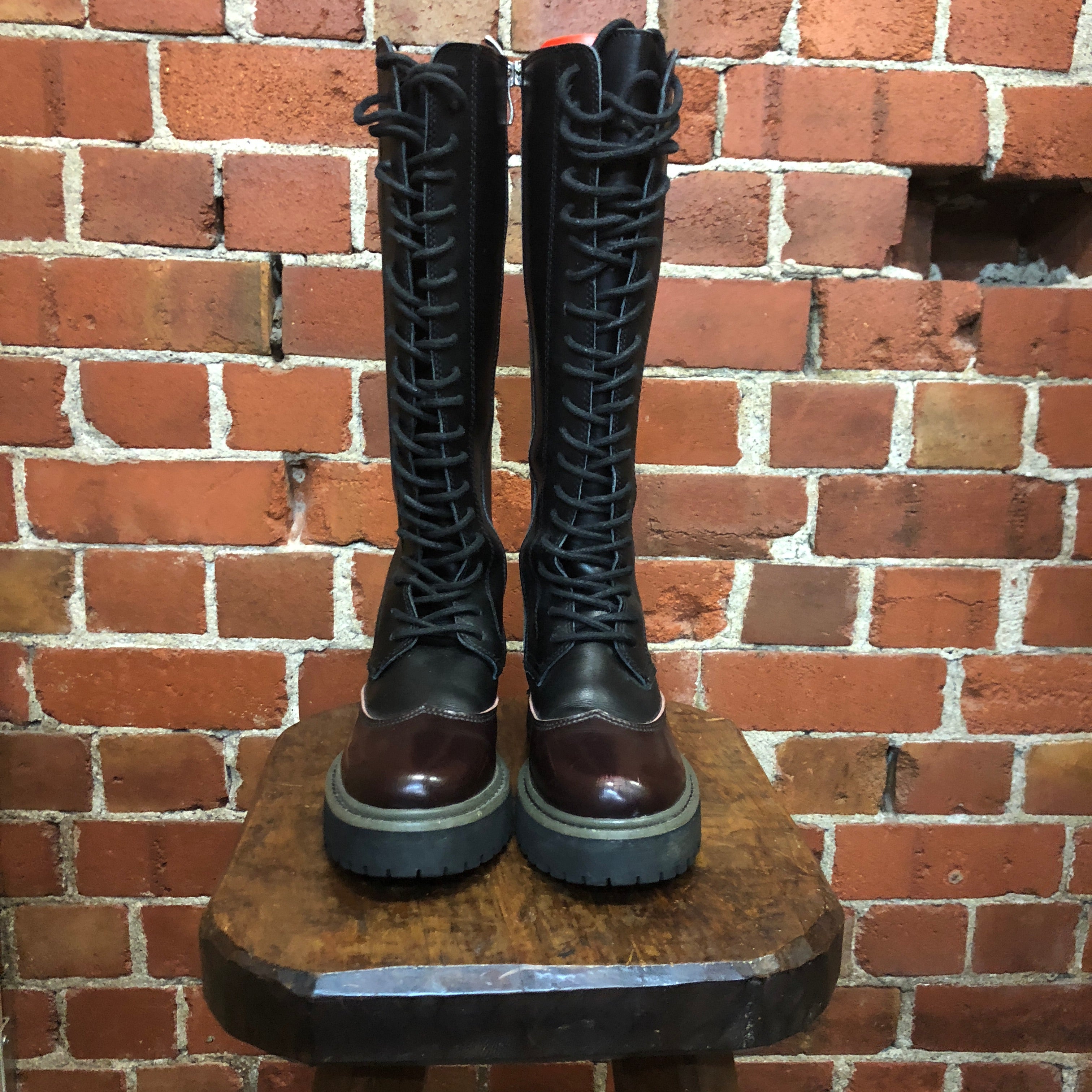 ANN DEMEULEMEESTER leather combat boots 36 – Wellington Hunters ...
