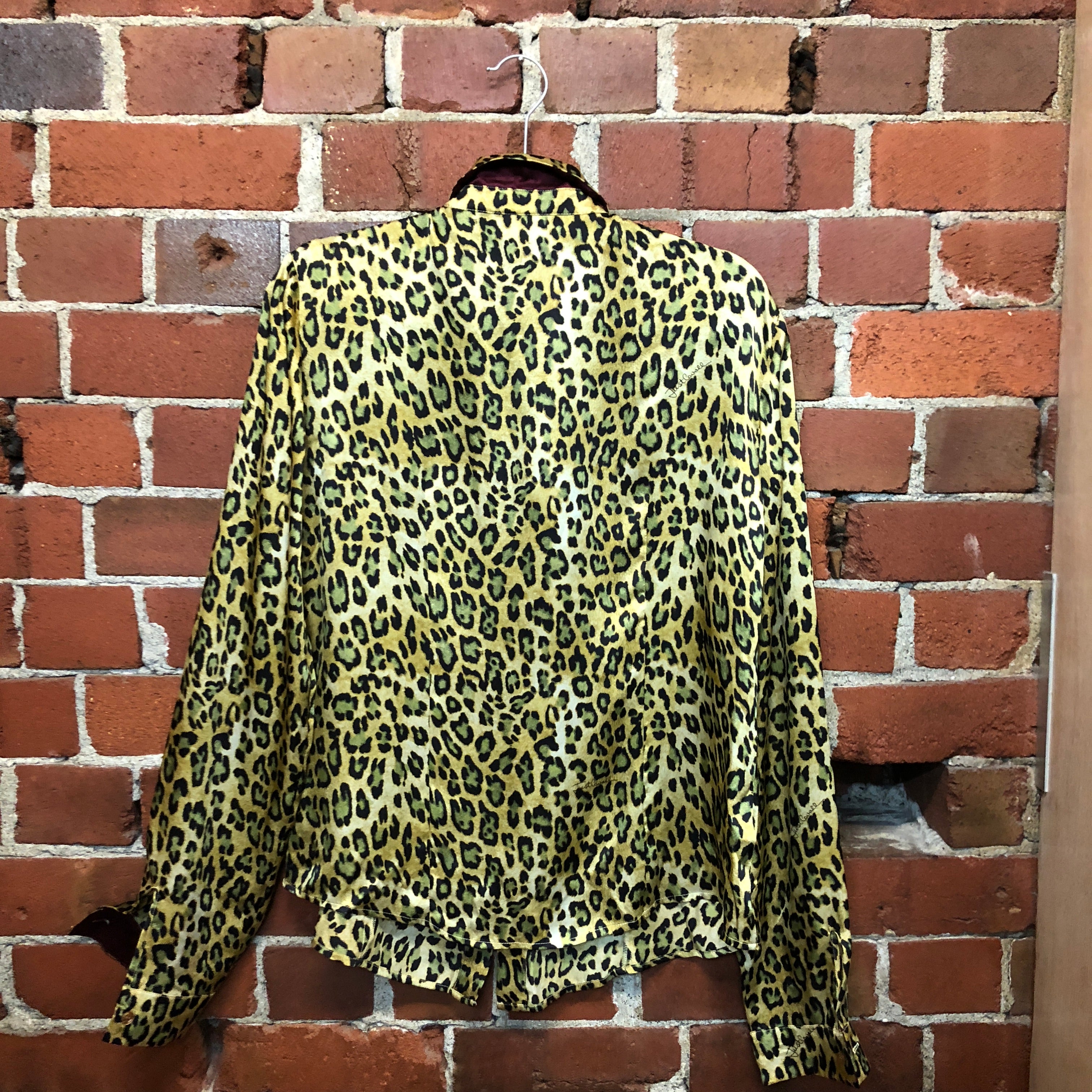 ROBERTO CAVALLI silk leopard shirt L