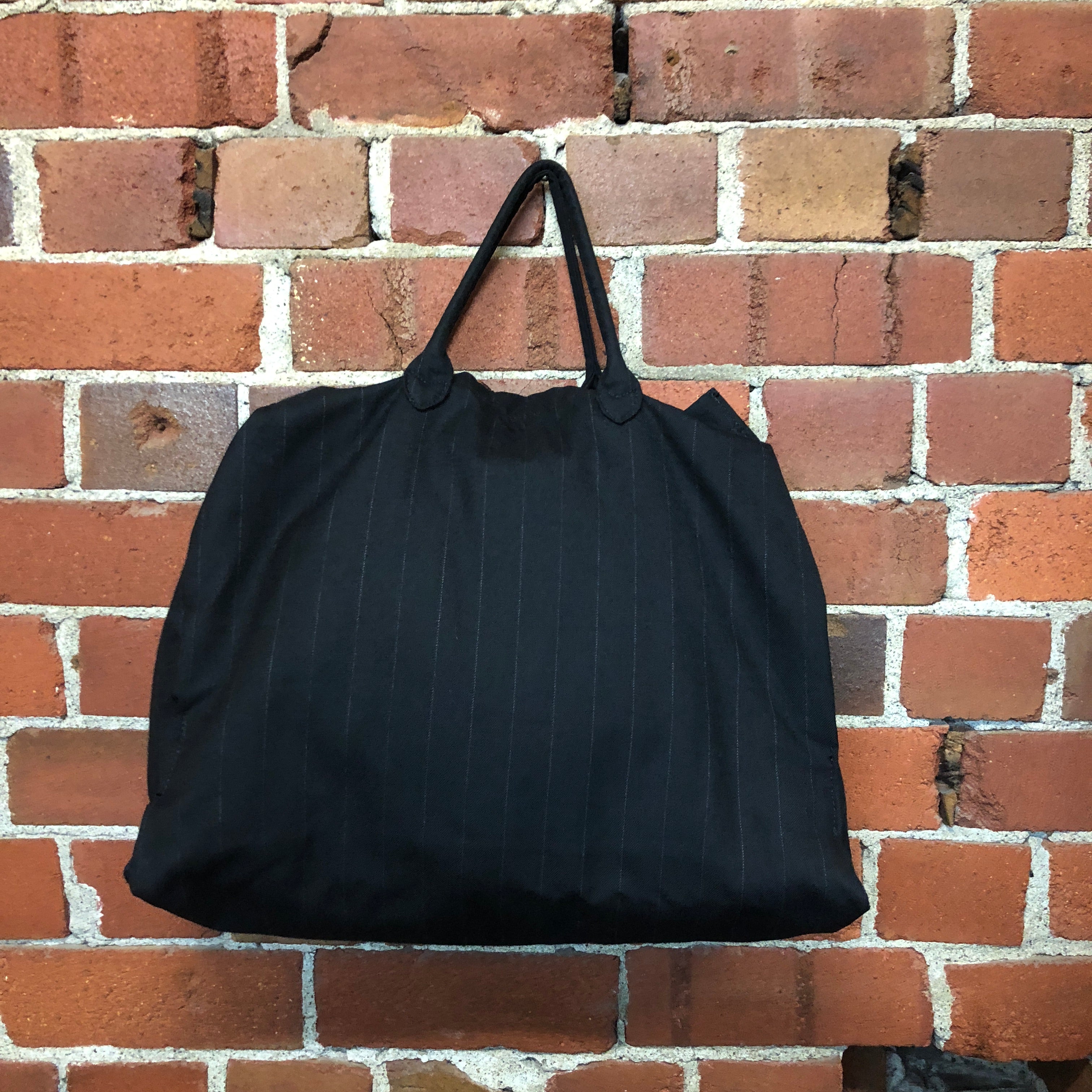 COMME DES GARCONS pinstriped wool bag