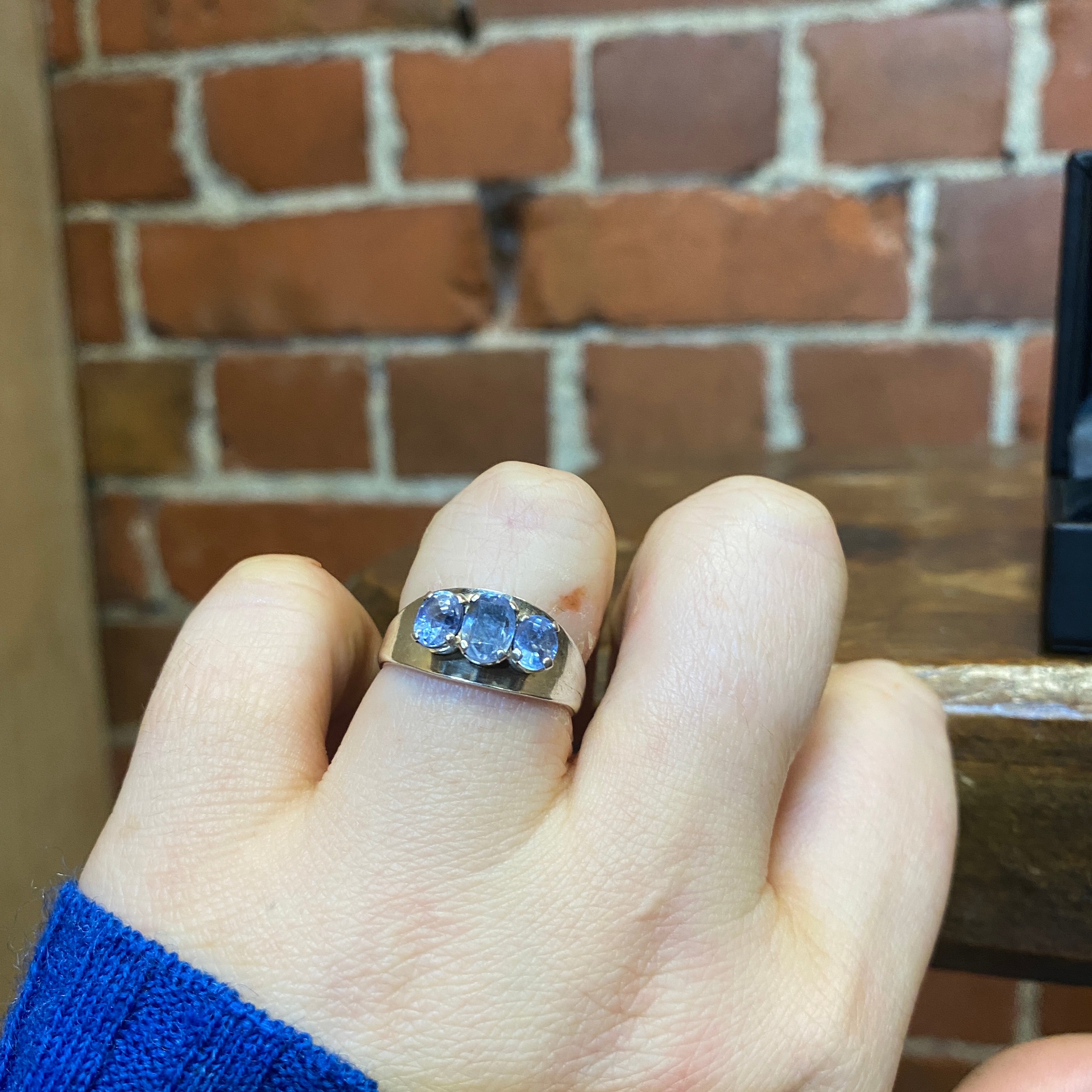 STG SILVER and blue topaz ring