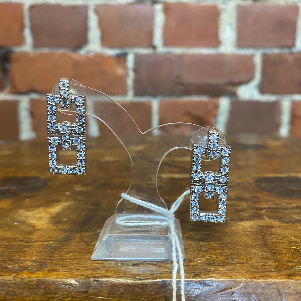 RHINESTONE chain earrings
