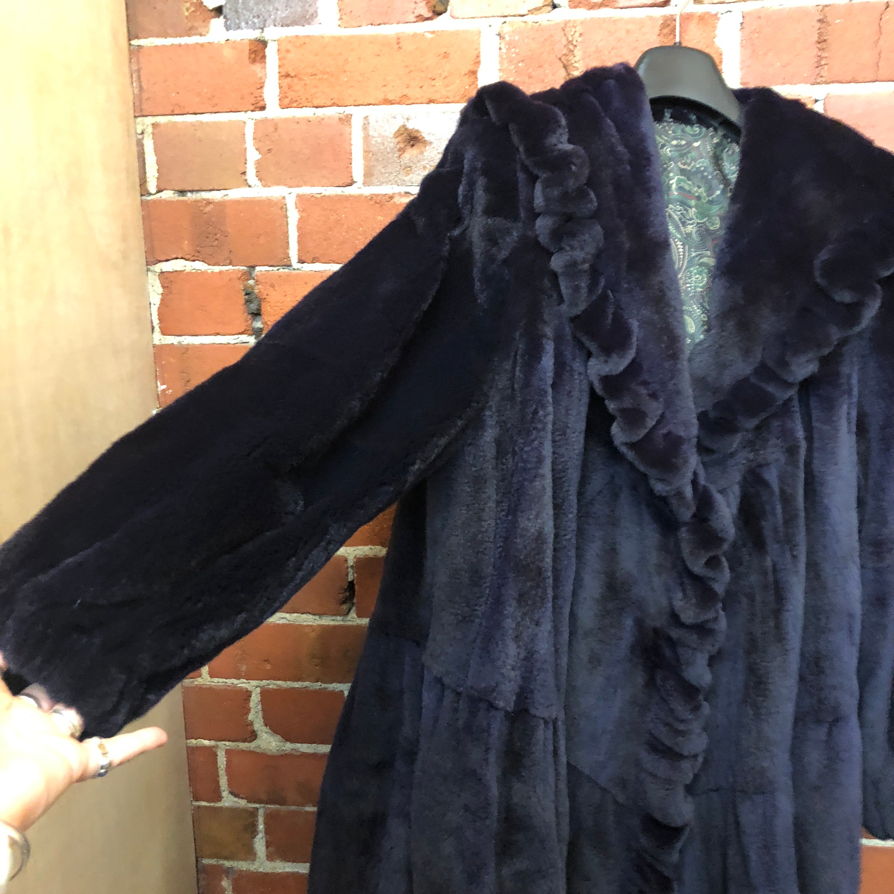 1980s purple rabbit fur coat