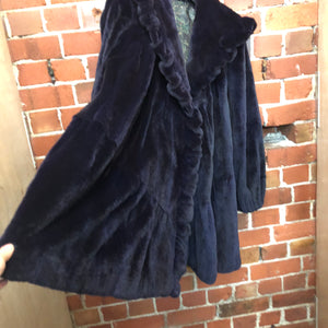 1980s purple rabbit fur coat