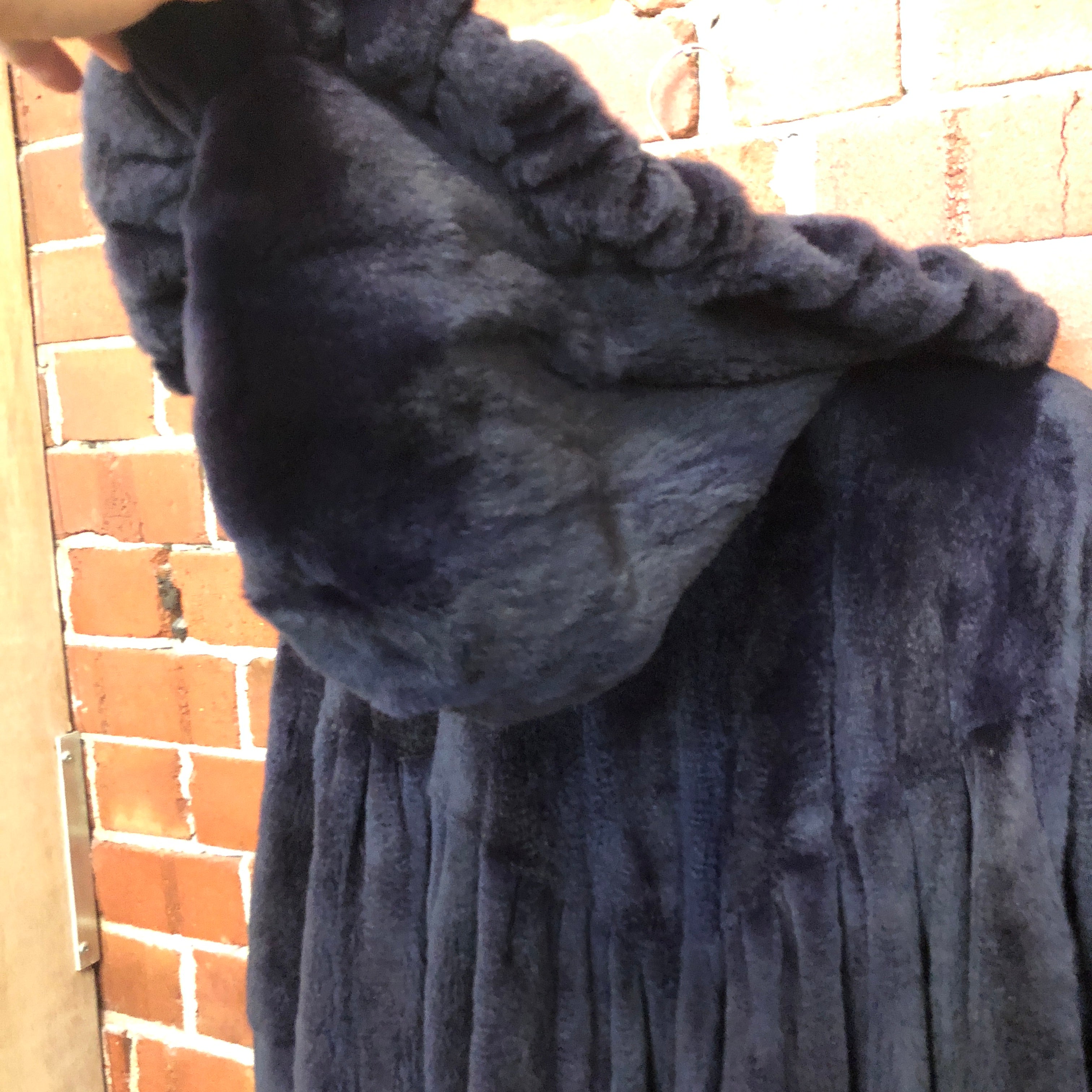1980s purple rabbit fur coat