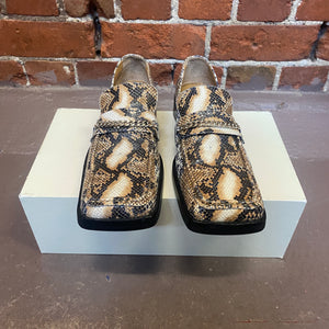 MARTINE ROSE snake print loafers