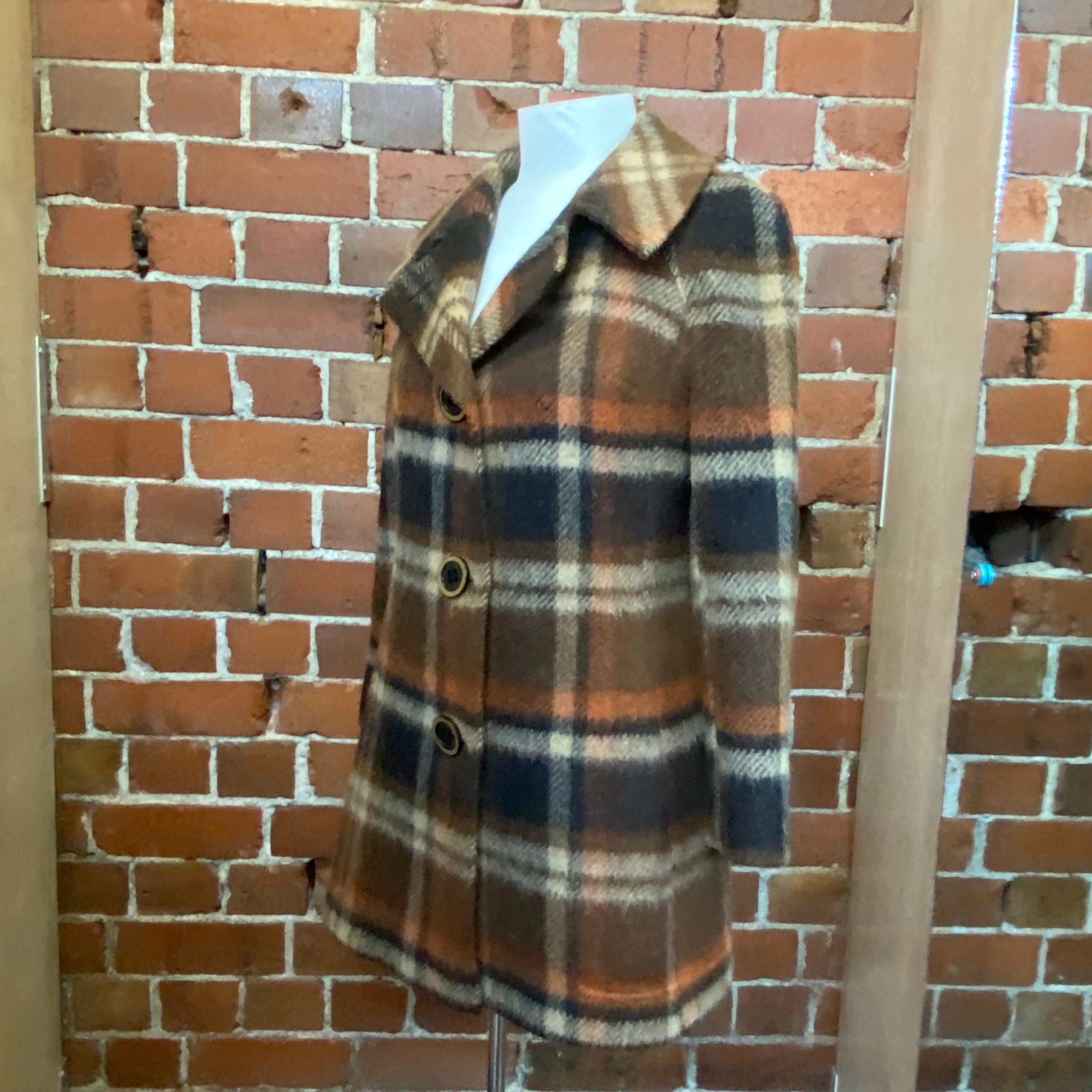 1960S Wool tartan coat