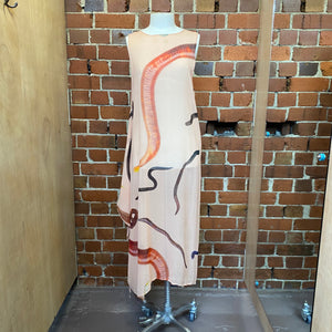 LELA JACOBS worm print silk dress