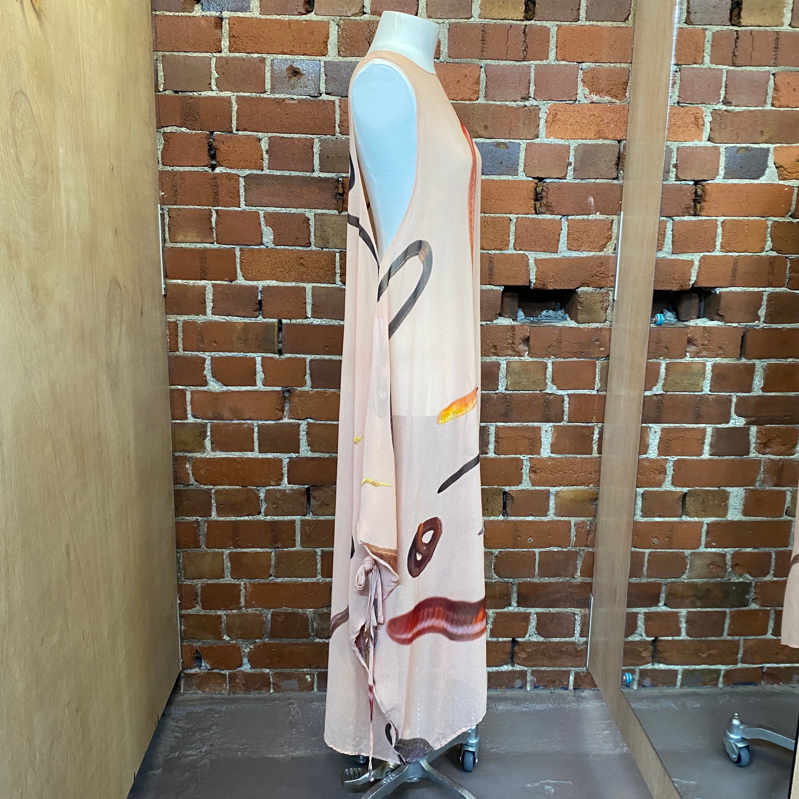 LELA JACOBS worm print silk dress