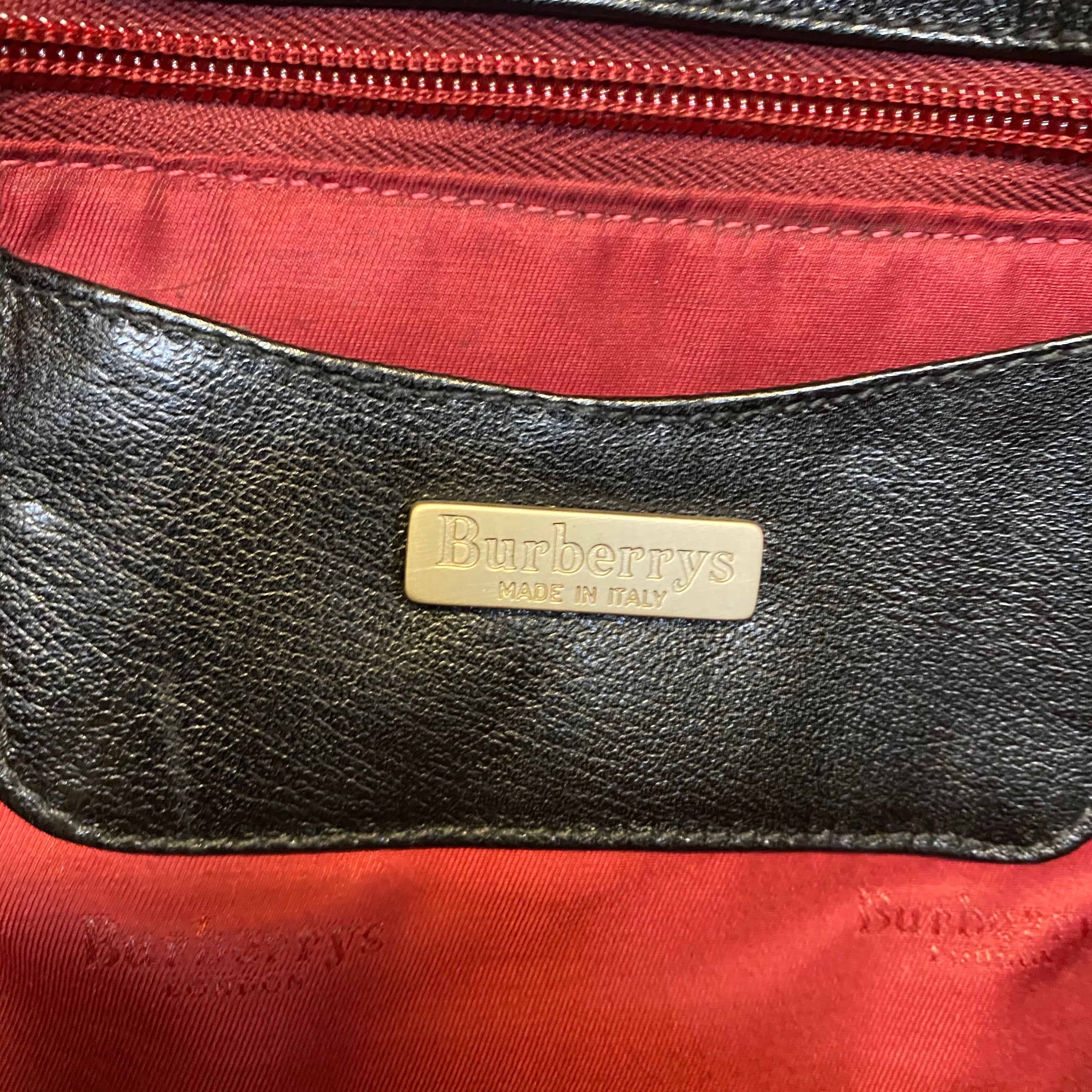 BURBERRY tartan wool and leather handbag