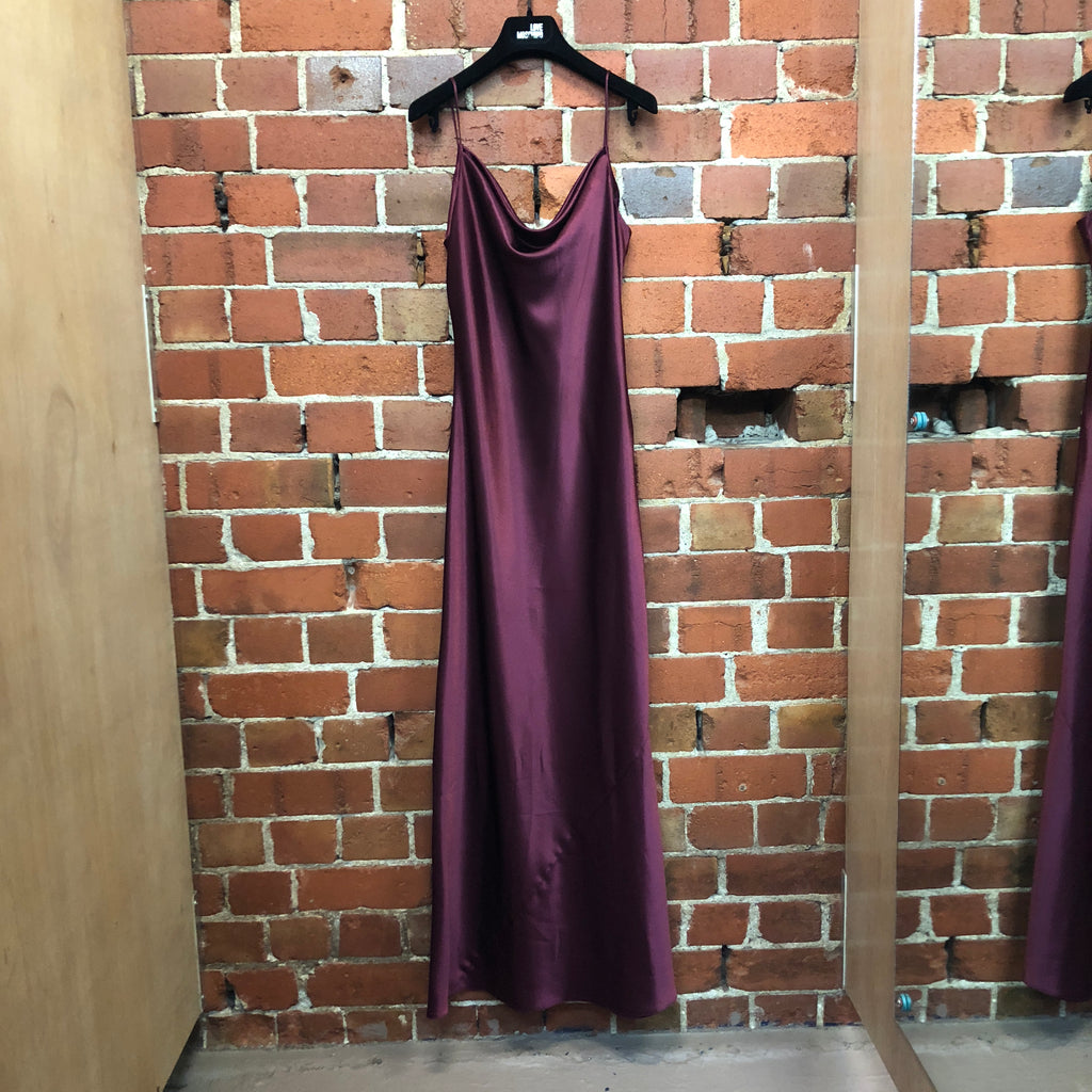 1990s USA designer satin bias gown