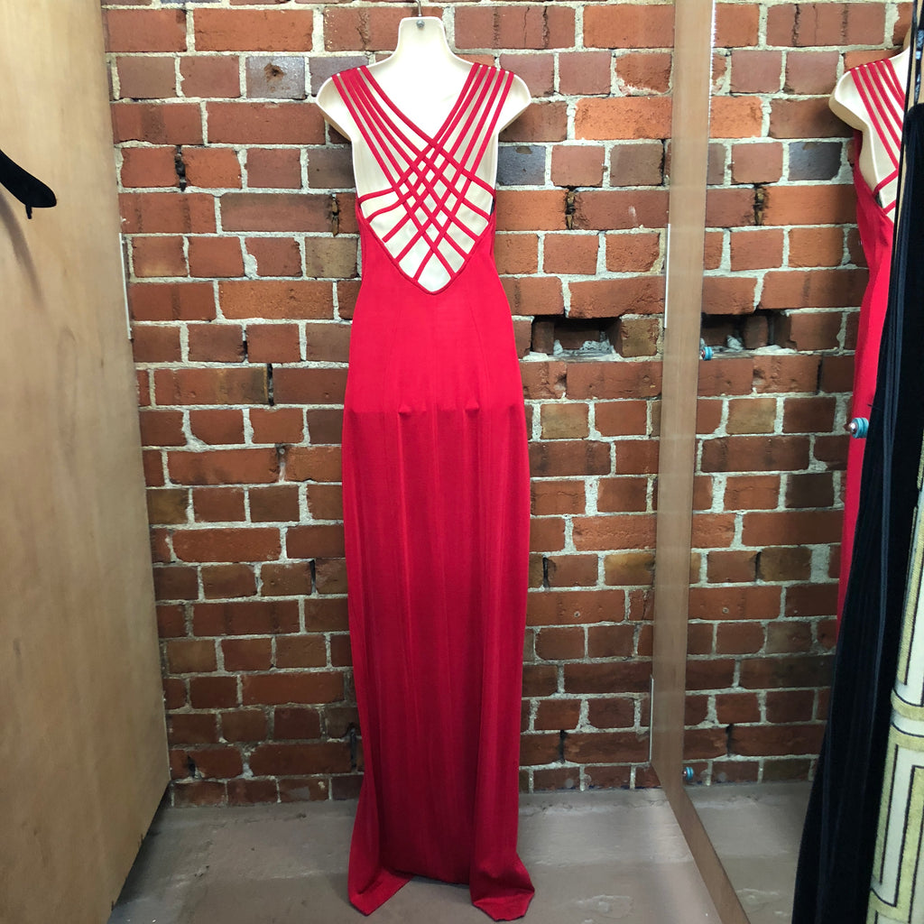 TADASHI designer red gown