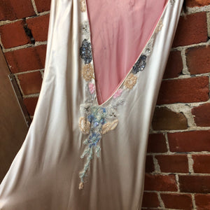 1920s Gatsby style silk satin dress