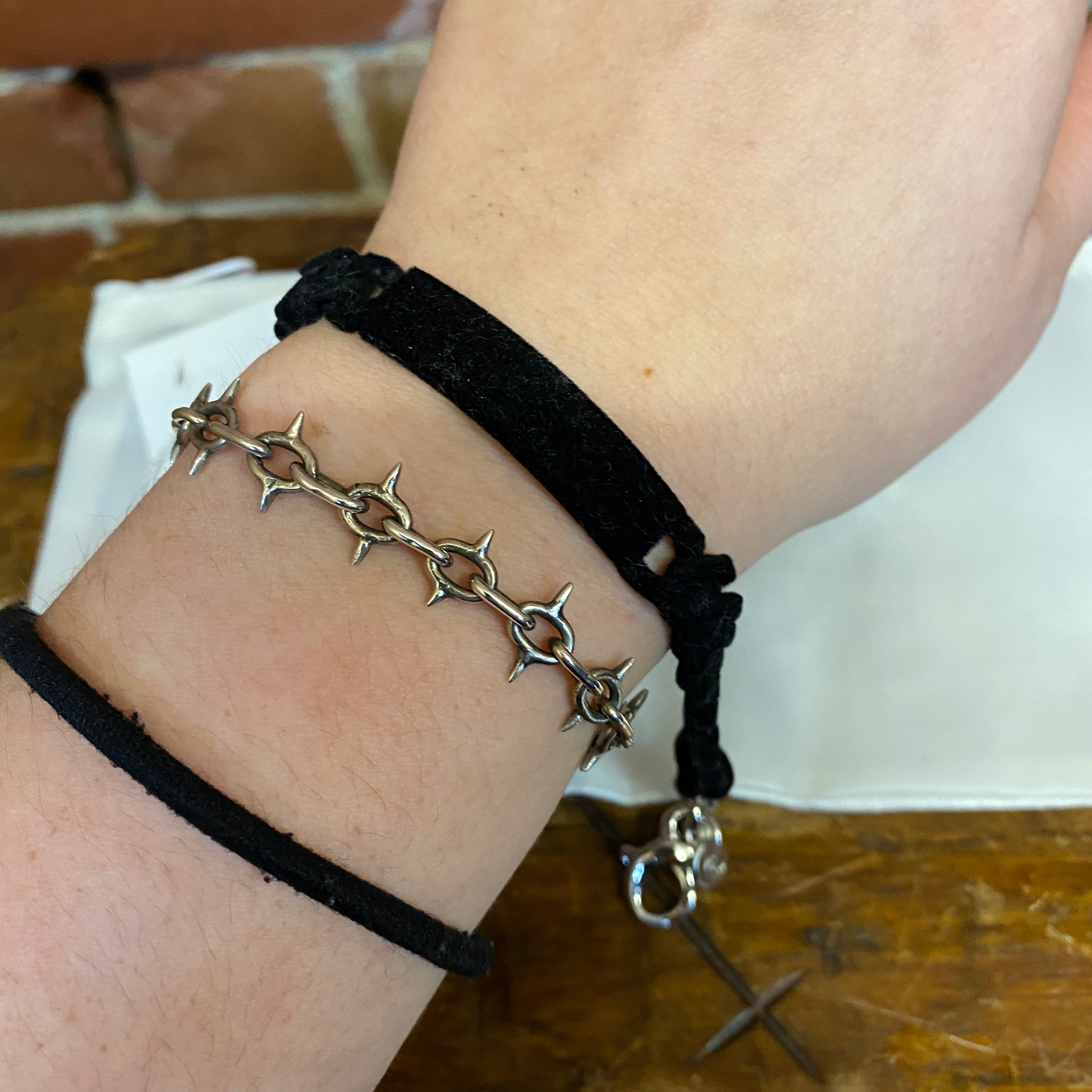 MM6 MARGIELA velvet covered chain bracelet