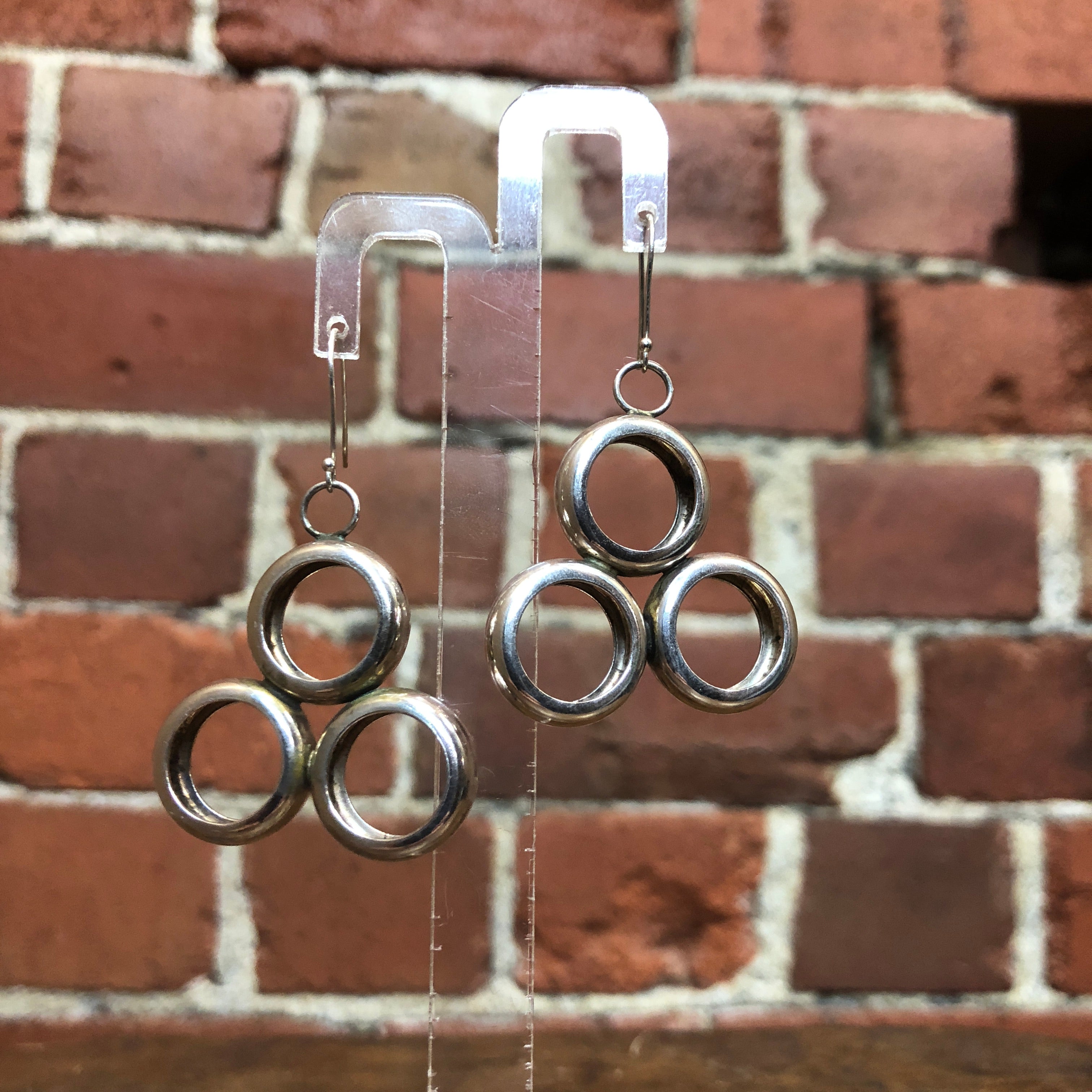 Sterling silver modernist earrings