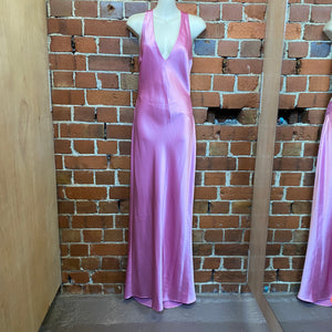 1990S pink satin gown