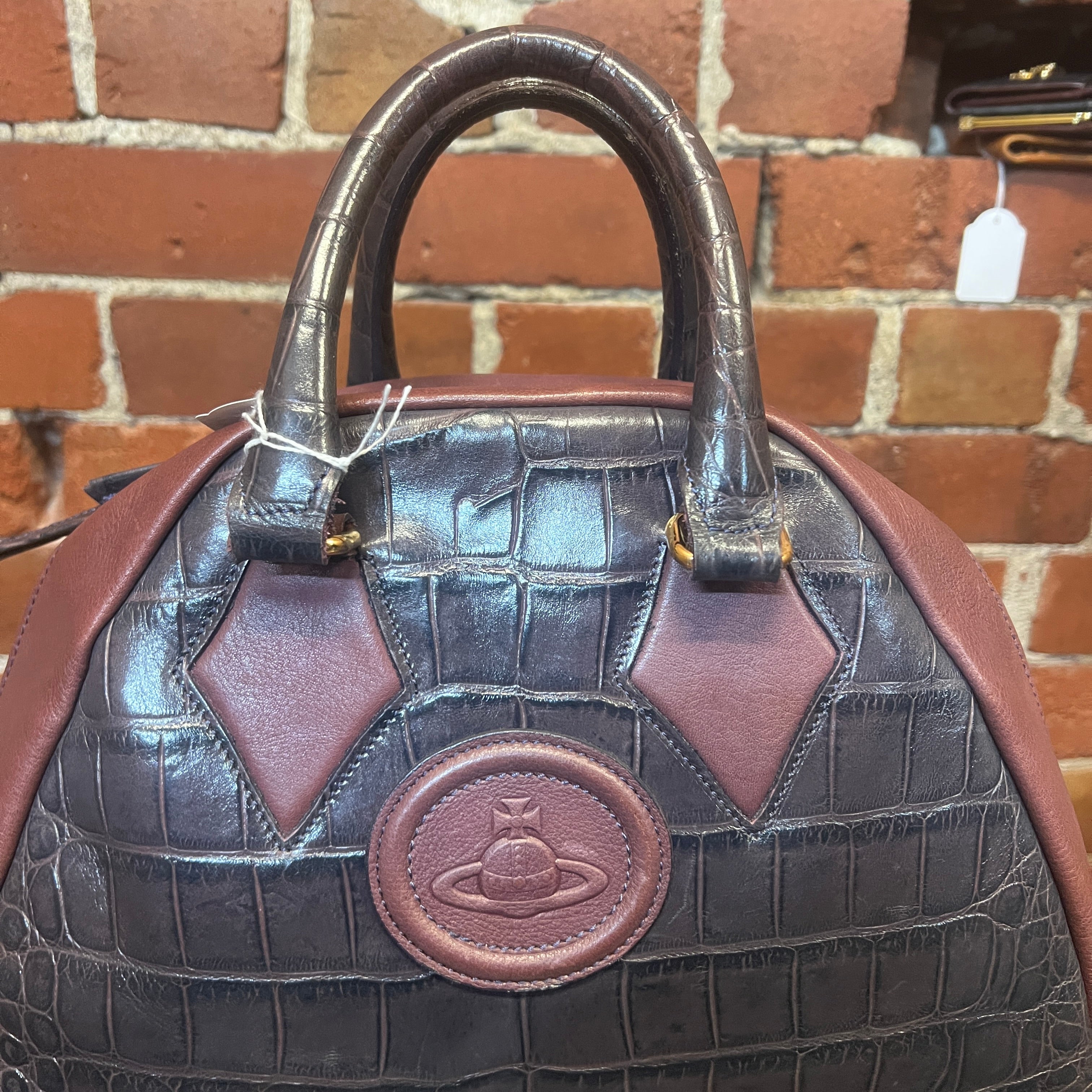 VIVIENNE WESTWOOD leather croc handbag