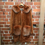 CHINESE designer shearing and fox fur coat