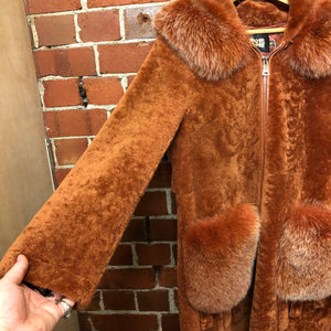 CHINESE designer shearing and fox fur coat