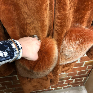 CHINESE designer shearing and fox fur coat