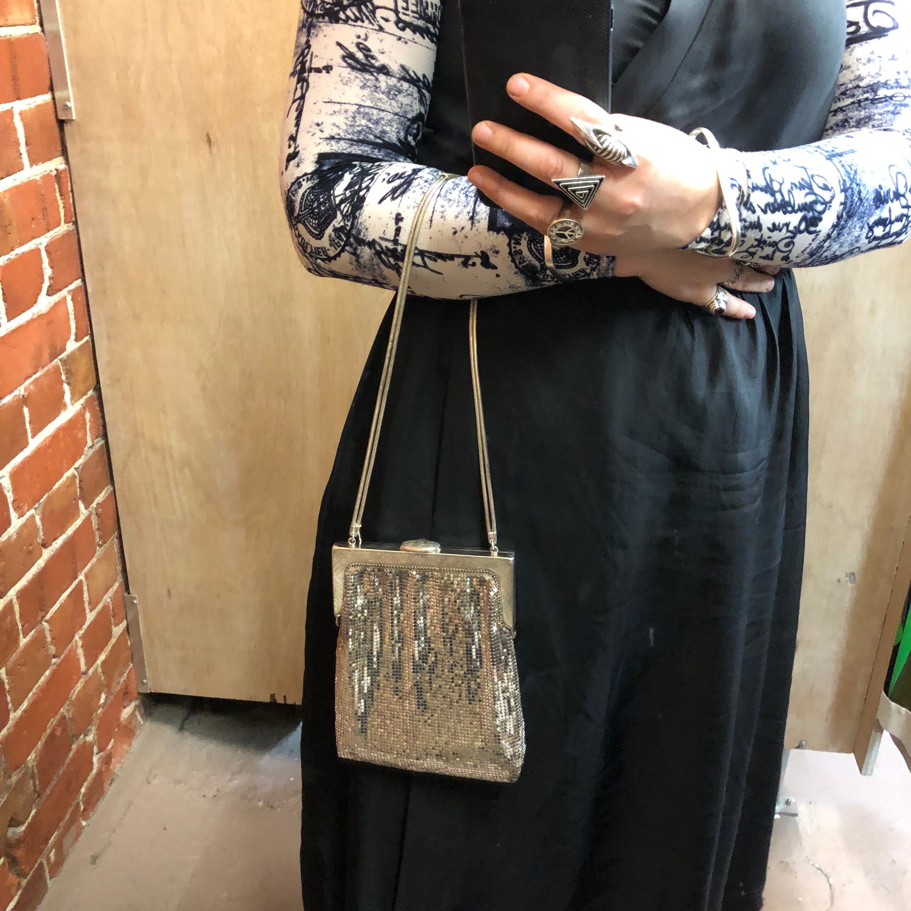 OROTON glo-mesh vintage evening bag