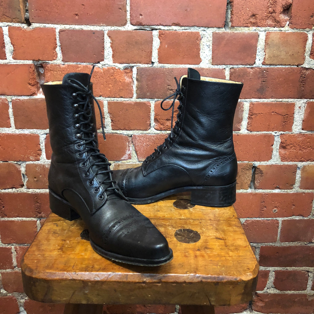 MINNIE COOPER lace up leather boots 37.5