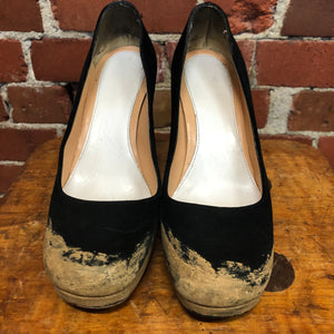 MARTIN MARGIELA 'muddy' suede heels