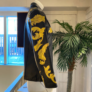 STYLISTS OWN handpainted Hunters and Collectors gold label leather jacket!