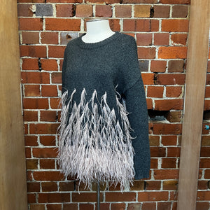 ELIZABTH AND JAMES feather trim jumper