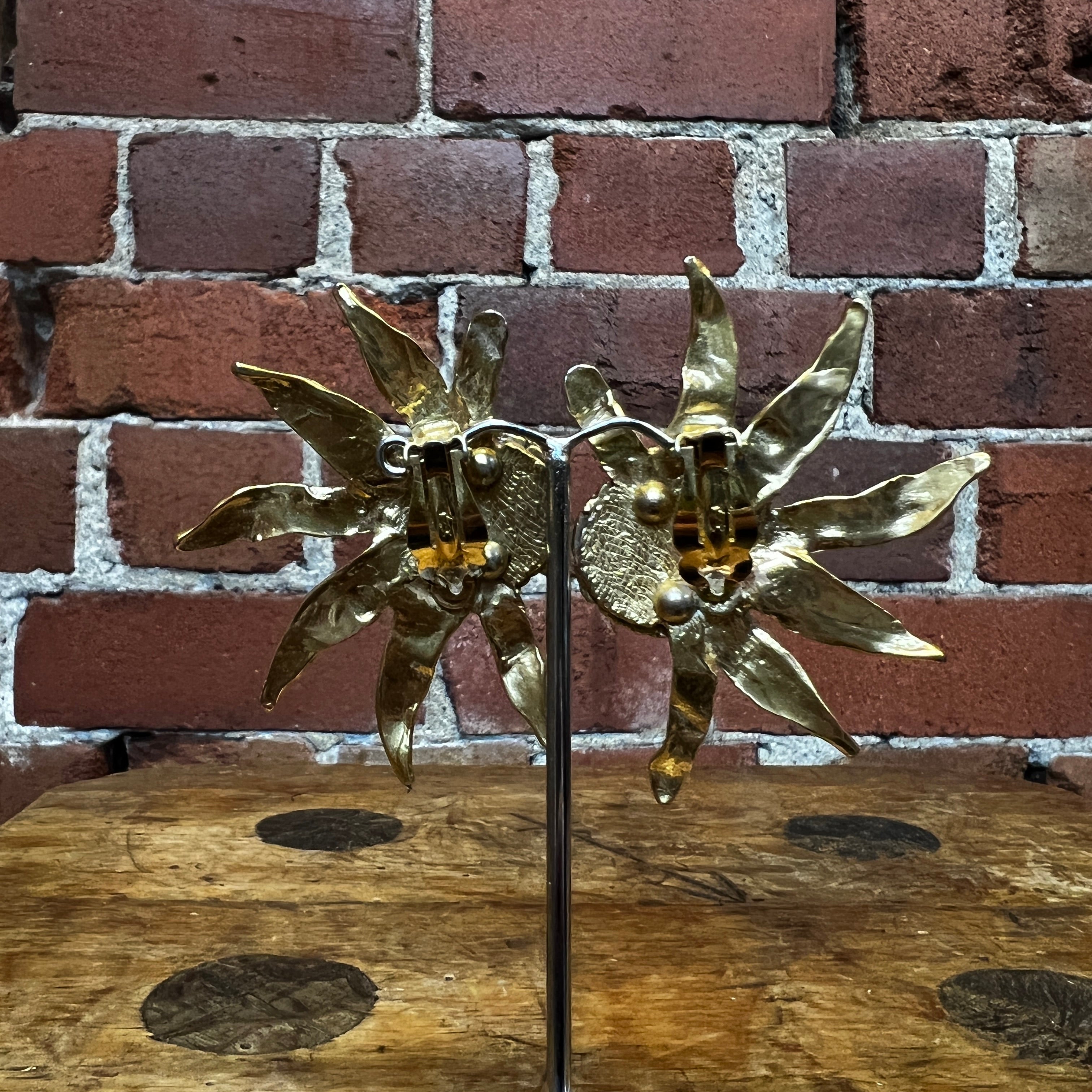 YVES SAINT LAURENT 1980's sunflower earrings