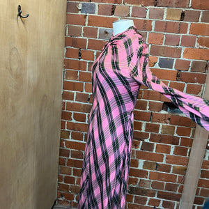 KATE SYLVESTER plaid pink dress