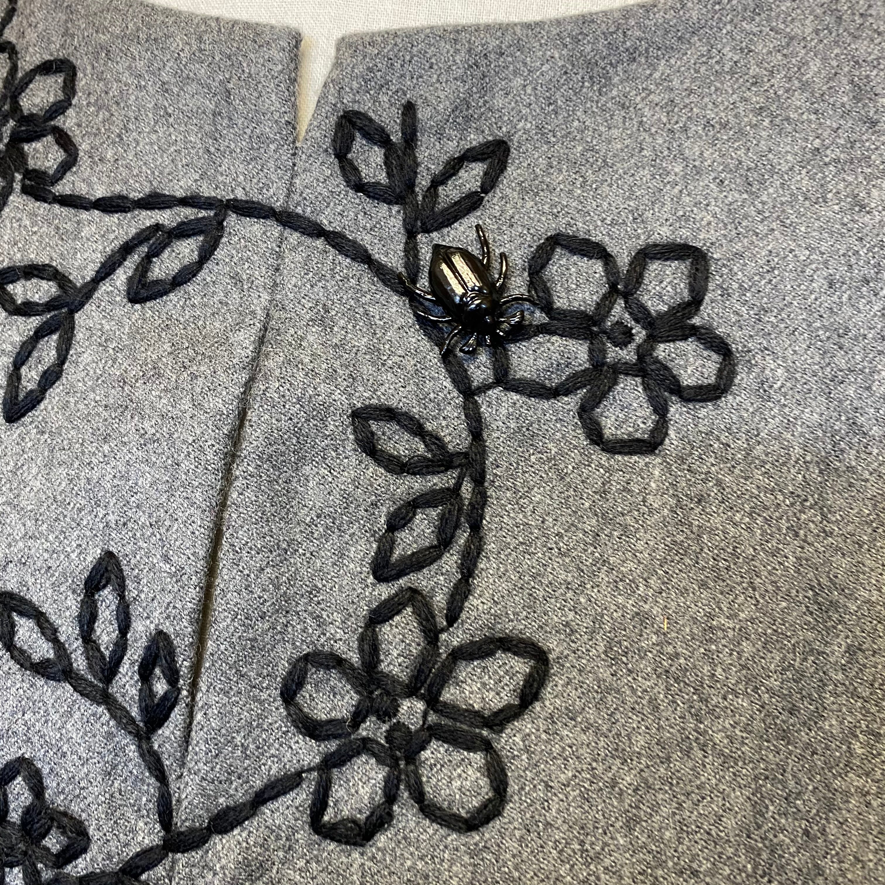 MOSCHINO garden embroided wool dress