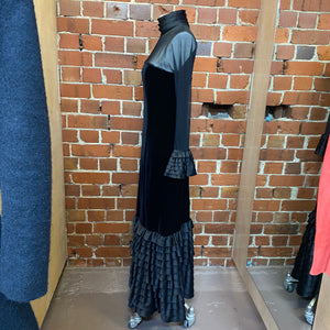 TADASHI mesh and velvet gown