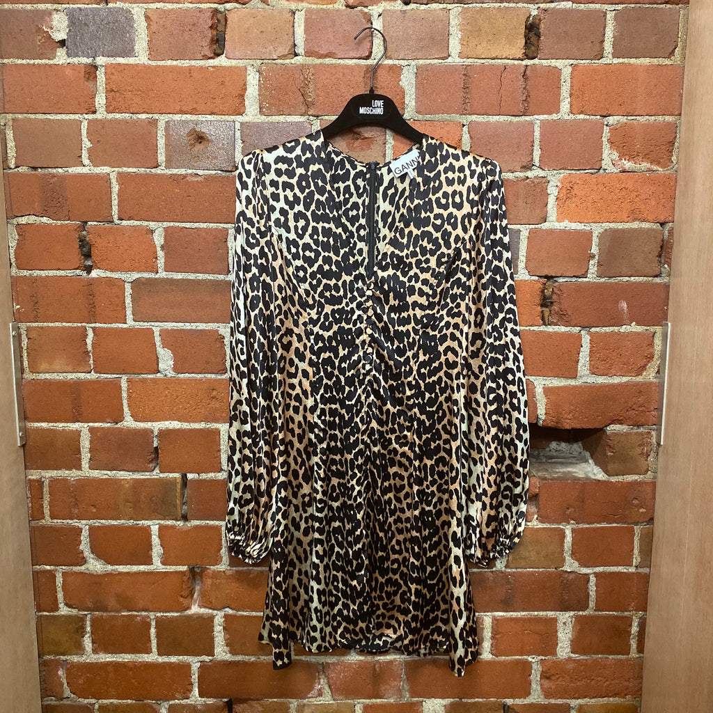 GANNI leopard mini dress