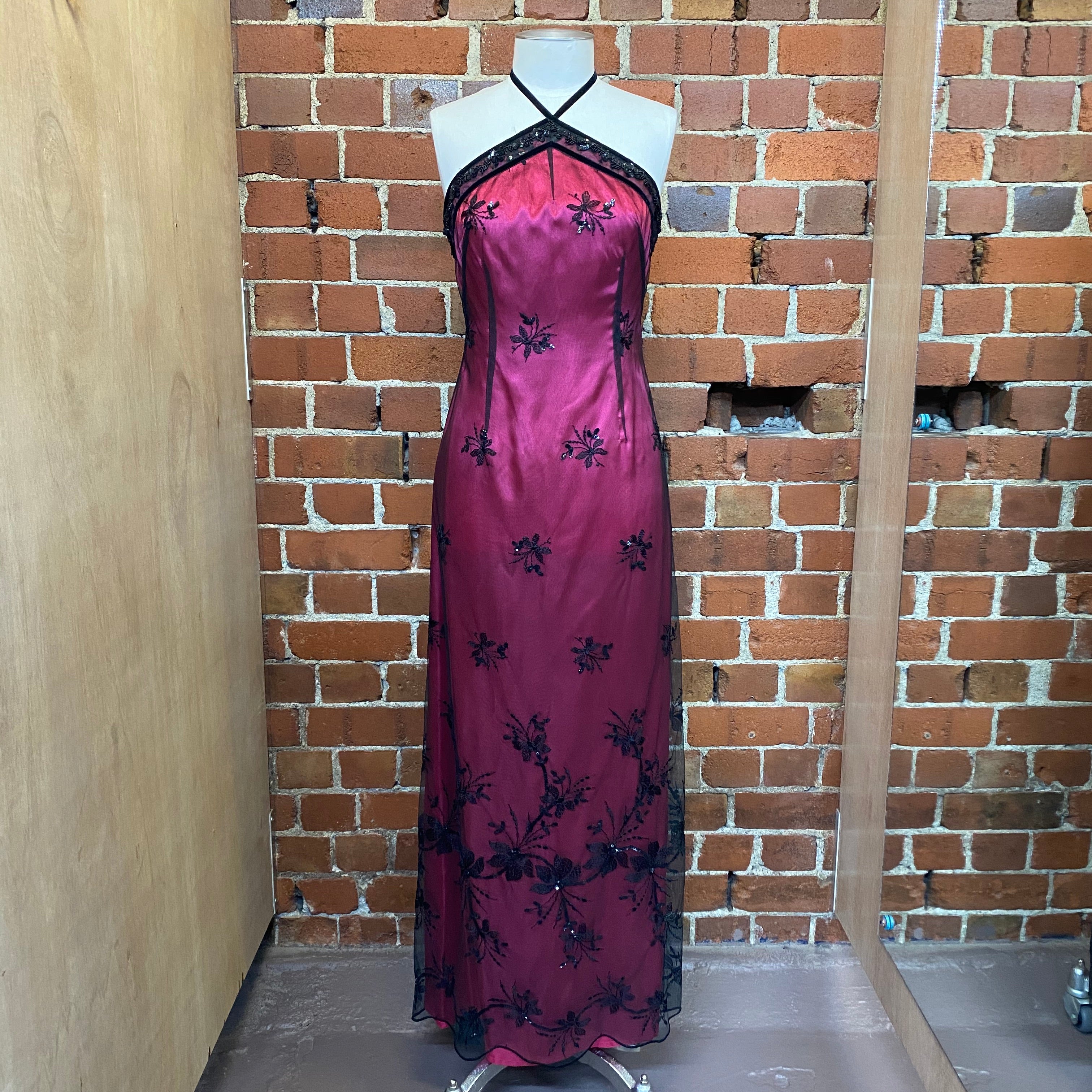 English Designer 1990s halter gown
